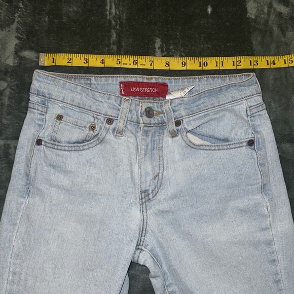 Levi's 519 Low Stretch Flare Jeans Women's 1 JR-S Blue Denim Pockets Medium Wash - Picture 6 of 10